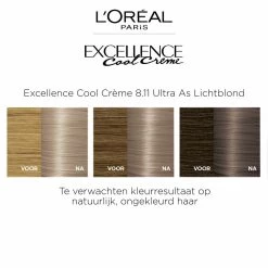 L'Oreal Lu0027Oréal Excellence Cool Cream 8.11 - Ultra Ash Lichtblond -Kortingswinkel voor verzorgingsproducten 1011794 4