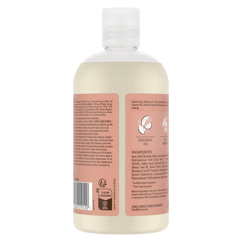 Shea Moisture Coconut & Hibiscus Curl & Shine Shampoo 4 Shea Moisture Coconut & Hibiscus Curl & Shine Shampoo - Image 2