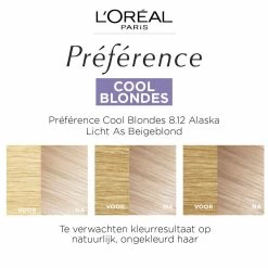 L'Oreal Lu0027Oréal Preference Haarkleuring 8.12 Alaska Licht As Beigeblond - Cool Blondes -Kortingswinkel voor verzorgingsproducten 1055284 3