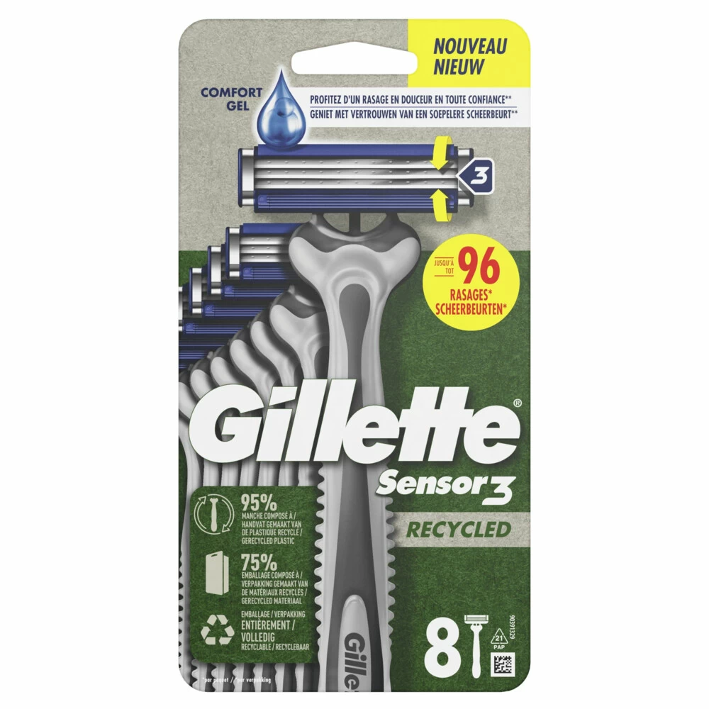Gillette® Gillette Wegwerpmesjes Sensor3 Recycled 3 Gillette® Gillette Wegwerpmesjes Sensor3 Recycled