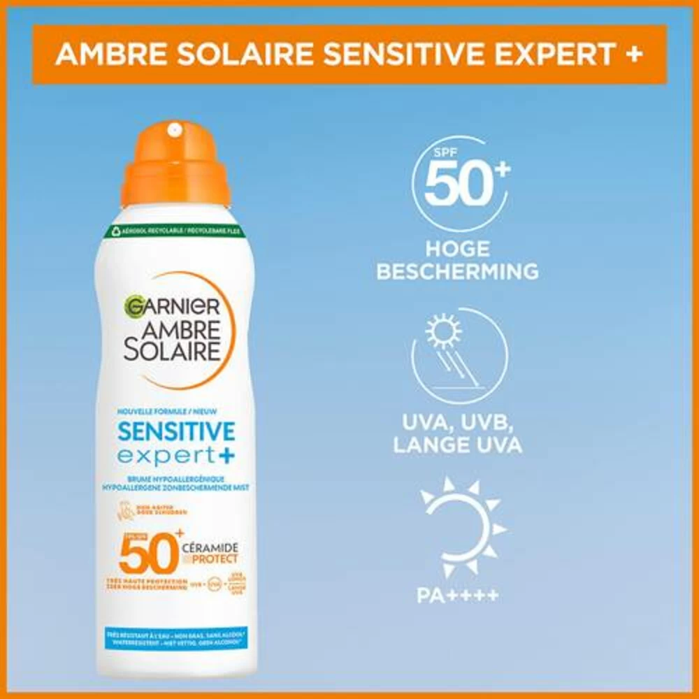 Garnier Ambre Solaire Sensitive Expert+ Beschermende Mist Spray SPF 50+ 5 Garnier Ambre Solaire Sensitive Expert+ Beschermende Mist Spray SPF 50+ - Image 3