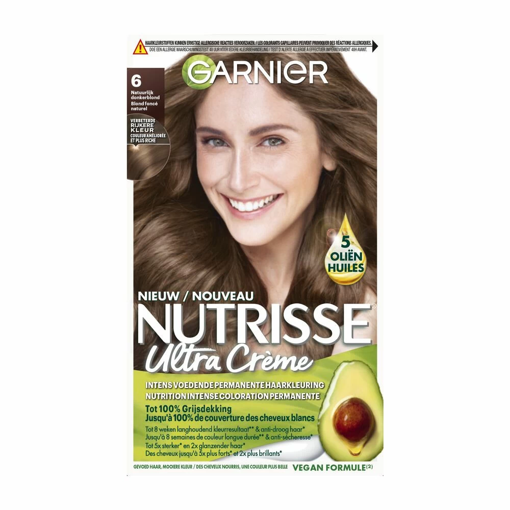 Garnier Nutrisse Creme Haarverf 60 - Donkerblond 3 Garnier Nutrisse Creme Haarverf 60 - Donkerblond