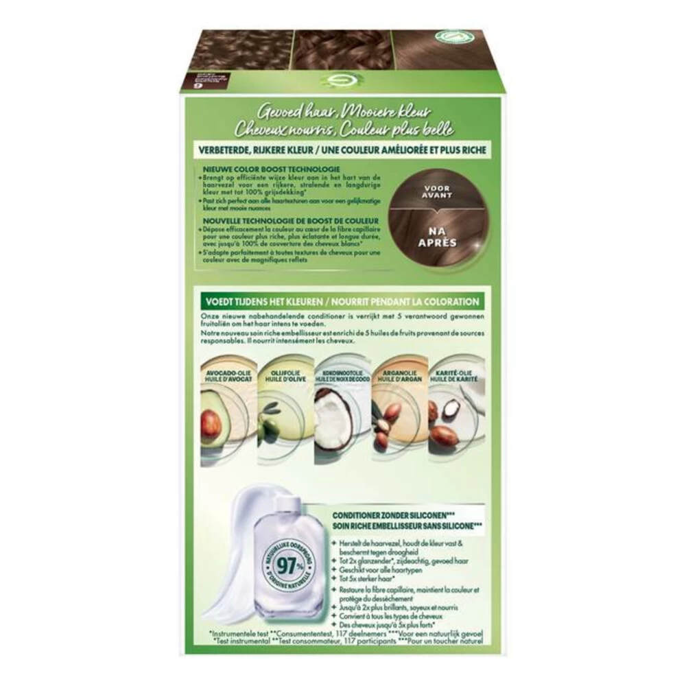 Garnier Nutrisse Creme Haarverf 60 - Donkerblond 4 Garnier Nutrisse Creme Haarverf 60 - Donkerblond - Afbeelding 2