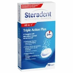 4x Steradent Triple Action Plus Kunstgebit Reiniger -Kortingswinkel voor verzorgingsproducten 771915 4