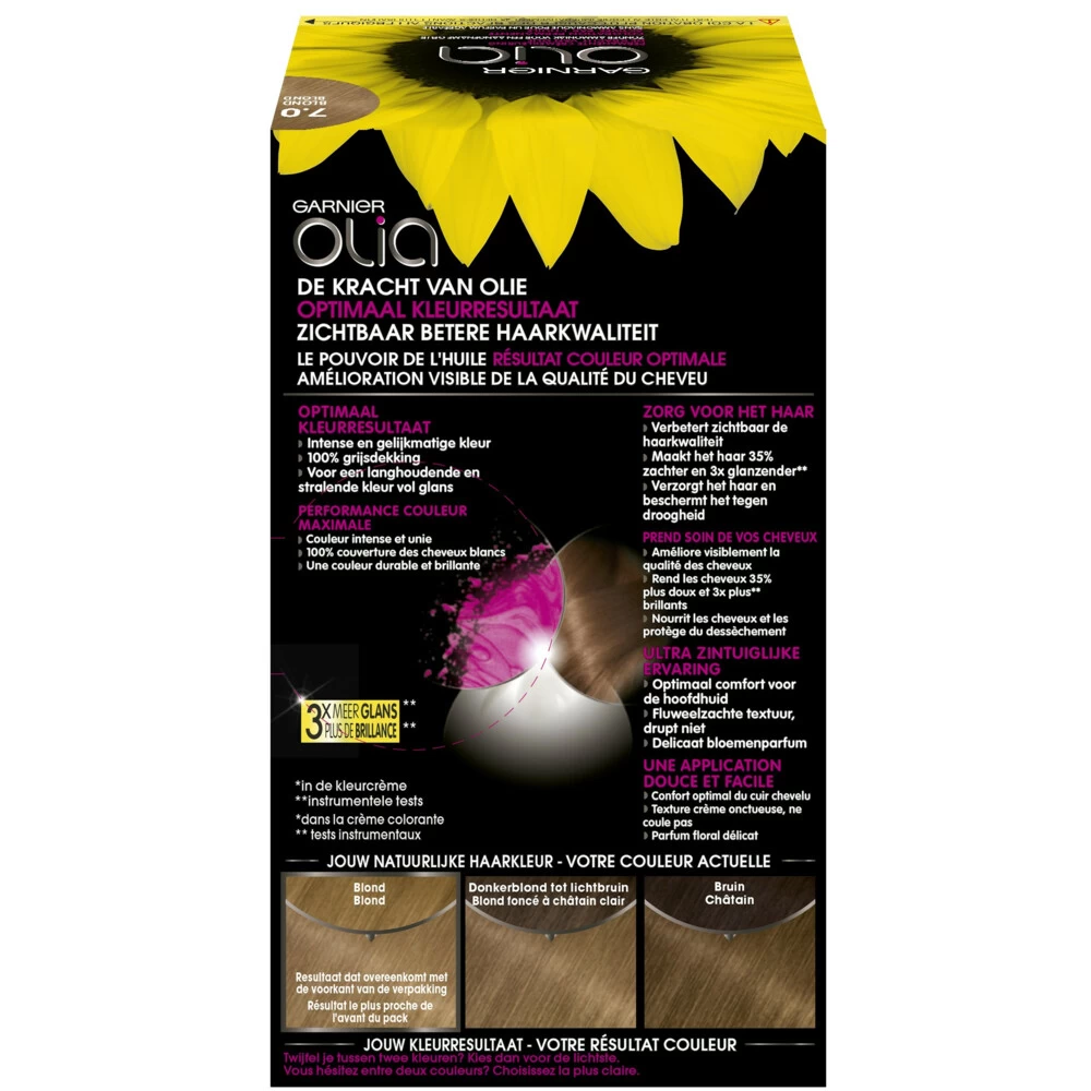Garnier Olia Haarverf 7.0 - Middenblond 4 Garnier Olia Haarverf 7.0 - Middenblond - Afbeelding 2