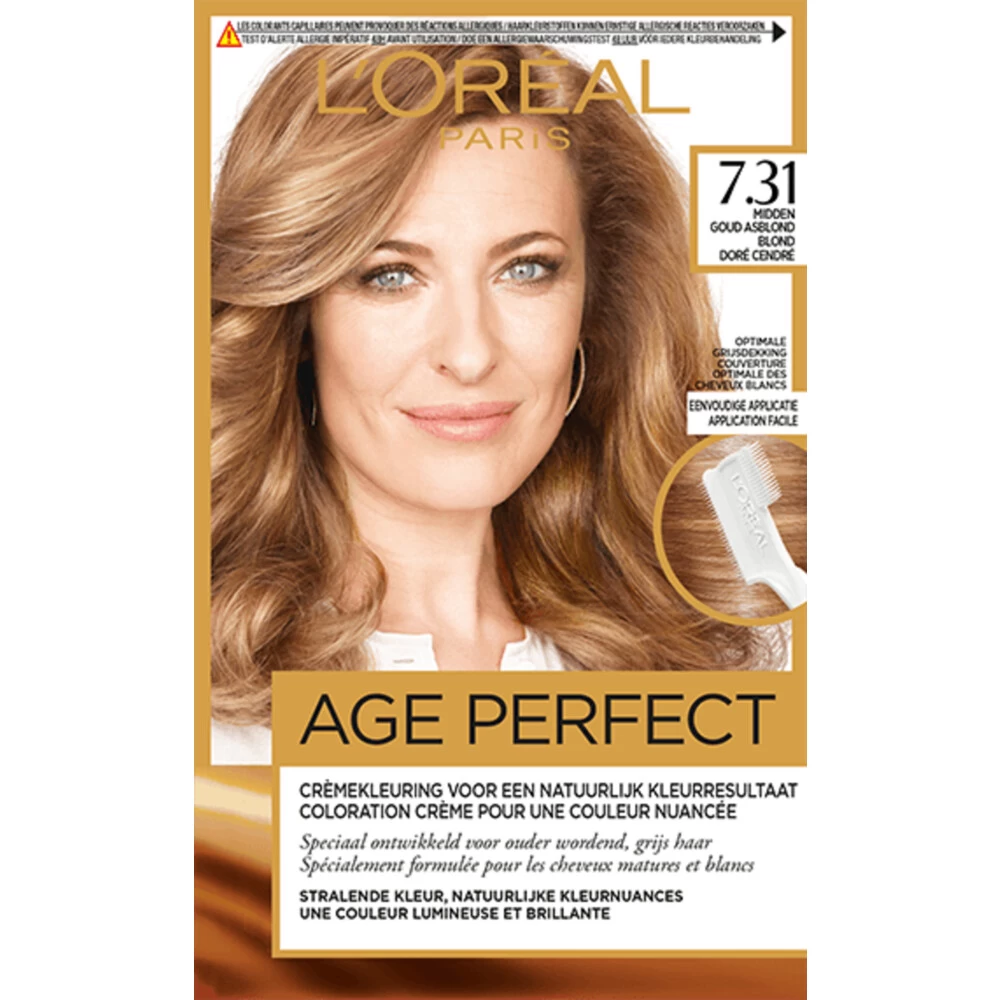 L'Oreal Lu0027Oréal Excellence Age Perfect Haarverf 7.31 Midden Goud Asblond 3 L'Oreal Lu0027Oréal Excellence Age Perfect Haarverf 7.31 Midden Goud Asblond