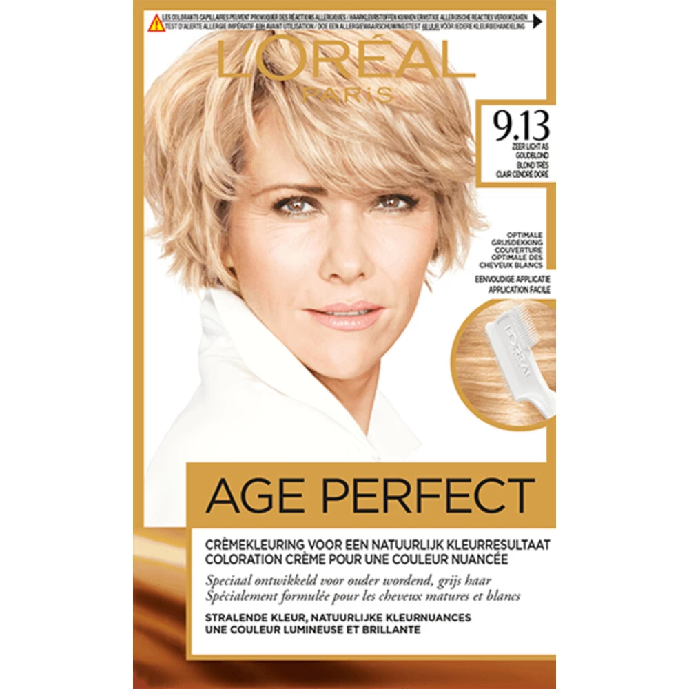 L'Oreal Lu0027Oréal Excellence Age Perfect Haarverf 9.13 Zeer Licht As Goudblond 3 L'Oreal Lu0027Oréal Excellence Age Perfect Haarverf 9.13 Zeer Licht As Goudblond