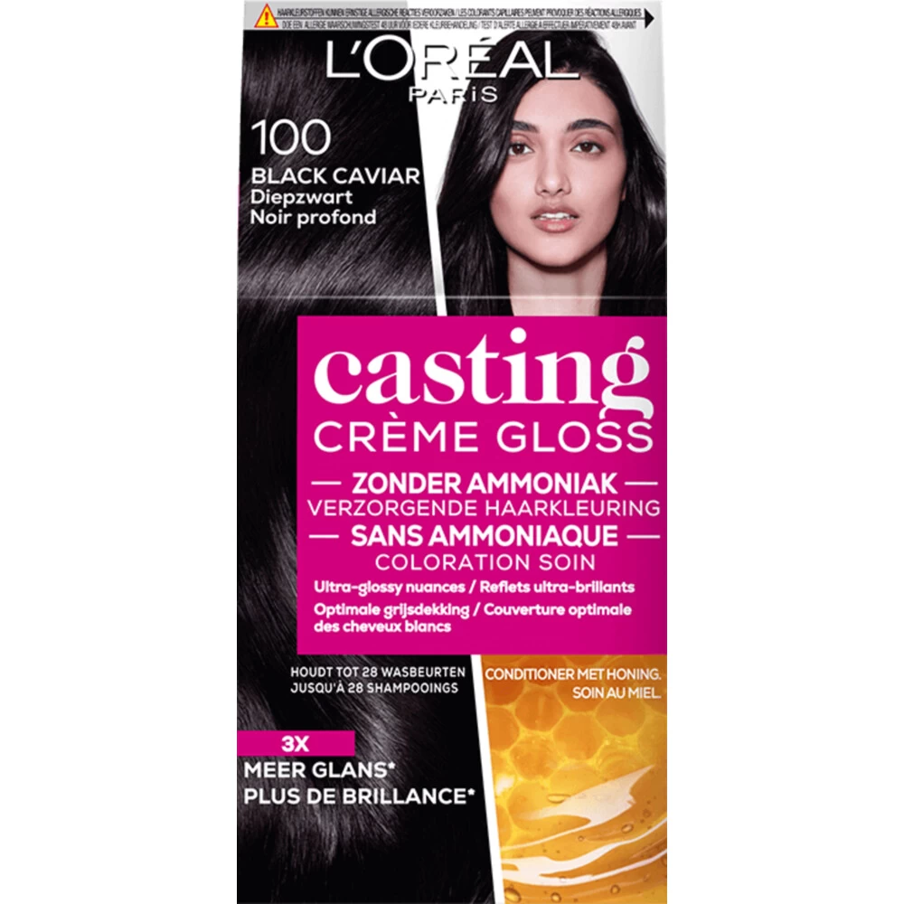 L'Oreal Lu0027Oréal Casting Crème Gloss Haarkleuring 100 Black Caviar - Diepzwart 3 L'Oreal Lu0027Oréal Casting Crème Gloss Haarkleuring 100 Black Caviar - Diepzwart