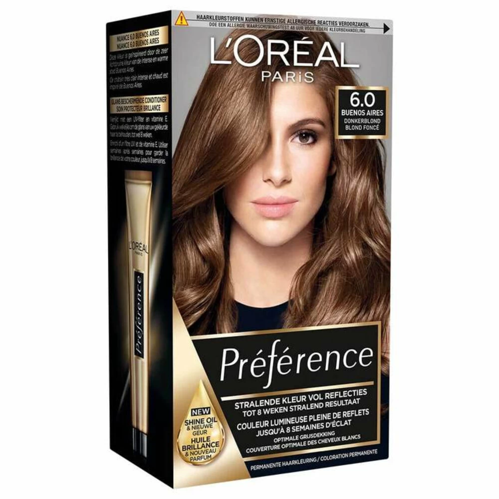 L'Oreal Lu0027Oréal Preference Haarkleuring 06 Ombrie - Donkerblond 4 L'Oreal Lu0027Oréal Preference Haarkleuring 06 Ombrie - Donkerblond - Afbeelding 2