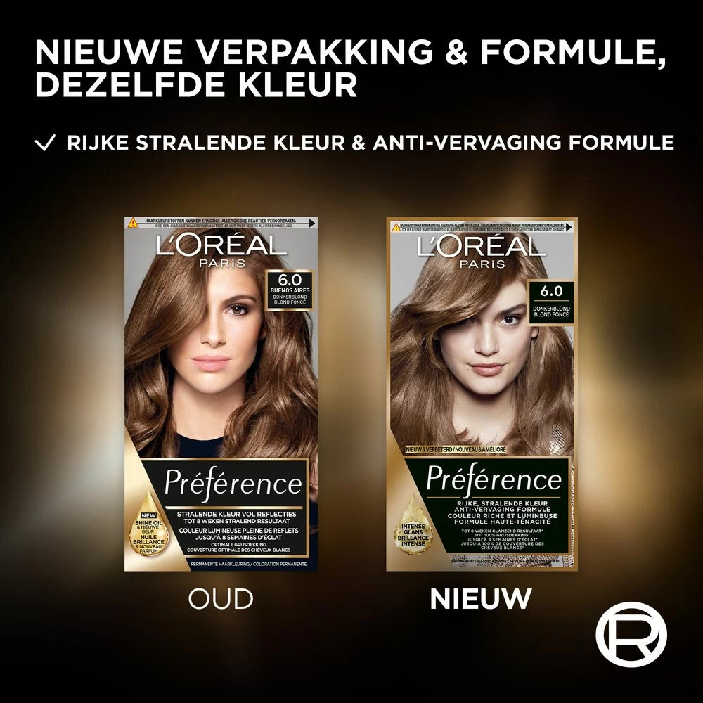 L'Oreal Lu0027Oréal Preference Haarkleuring 06 Ombrie - Donkerblond 5 L'Oreal Lu0027Oréal Preference Haarkleuring 06 Ombrie - Donkerblond - Afbeelding 3