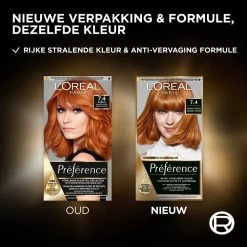 L'Oreal Lu0027Oréal Preference Haarkleuring 7.4 Intens Koperrood 7 L'Oreal Lu0027Oréal Preference Haarkleuring 7.4 Intens Koperrood -Kortingswinkel voor verzorgingsproducten 974941 2