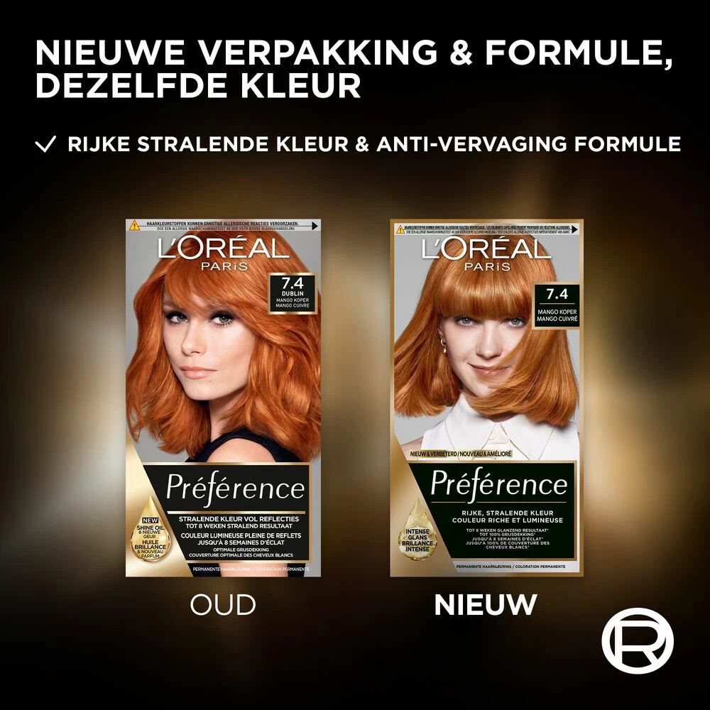 L'Oreal Lu0027Oréal Preference Haarkleuring 7.4 Intens Koperrood 4 L'Oreal Lu0027Oréal Preference Haarkleuring 7.4 Intens Koperrood - Image 2