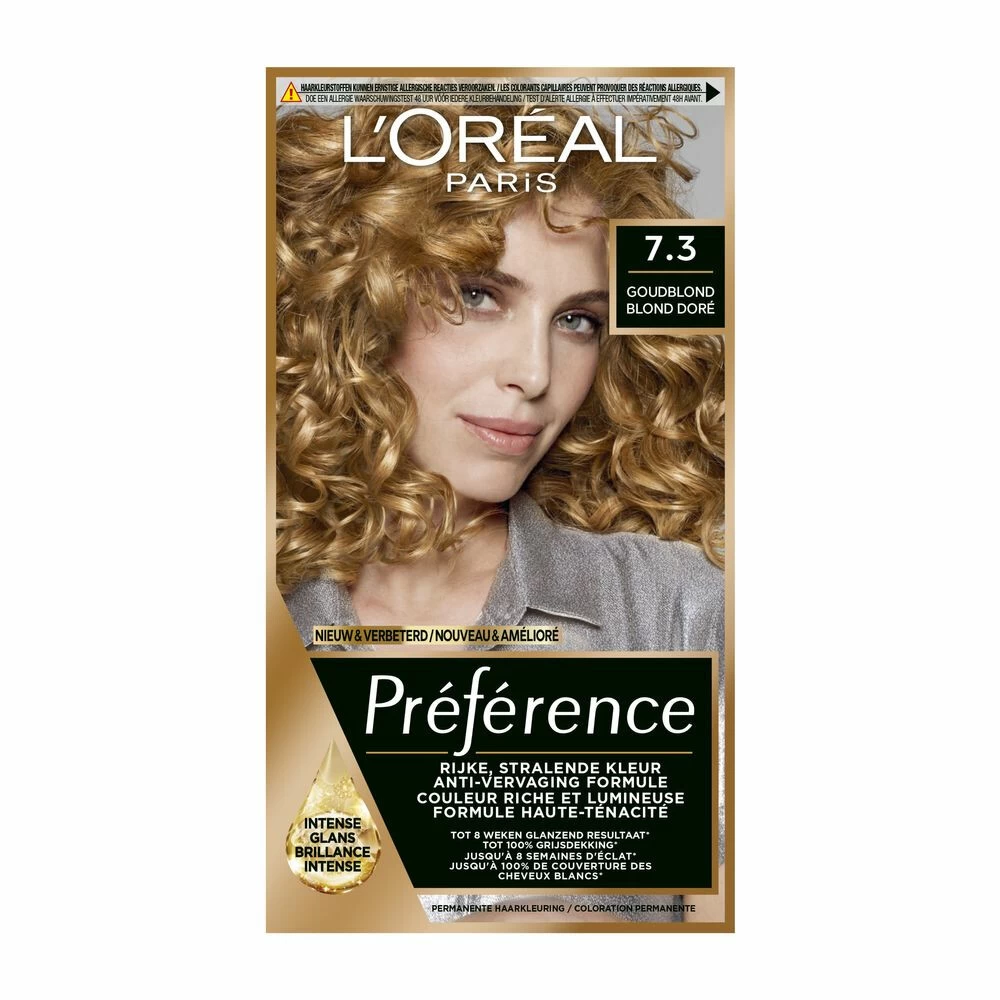 L'Oreal Lu0027Oréal Preference Haarkleuring 7.3 Floride - Goudblond 3 L'Oreal Lu0027Oréal Preference Haarkleuring 7.3 Floride - Goudblond